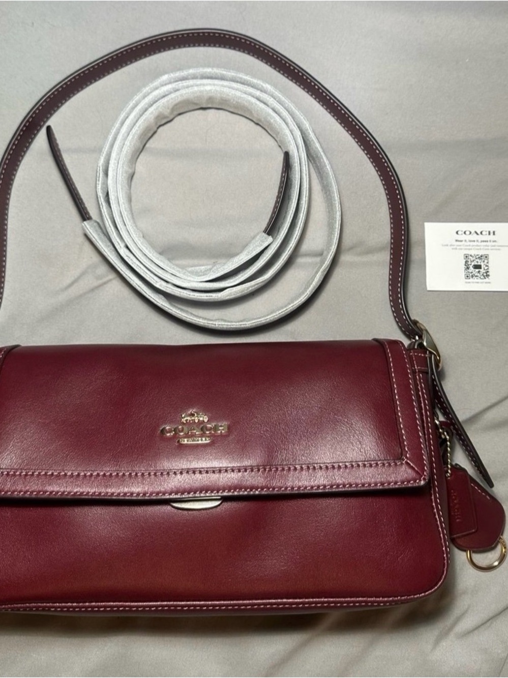 Coach Etta Flap Bag Maroon